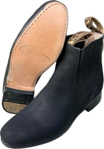 Dona Michi Men's Western Cowboy Leather Vaquero Chelsea Half boot Bootie botin Charro