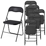+gardenlife Set de 6 Silla Plegable, Estructura de Acero Reforzado, Asiento y Respaldo Acolchados | Exterior e Interior |...