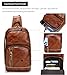 LANNSYNE Vintage Genuine Leather Sling Bag For Men, Crossbody Chest Daypack fits 10.5