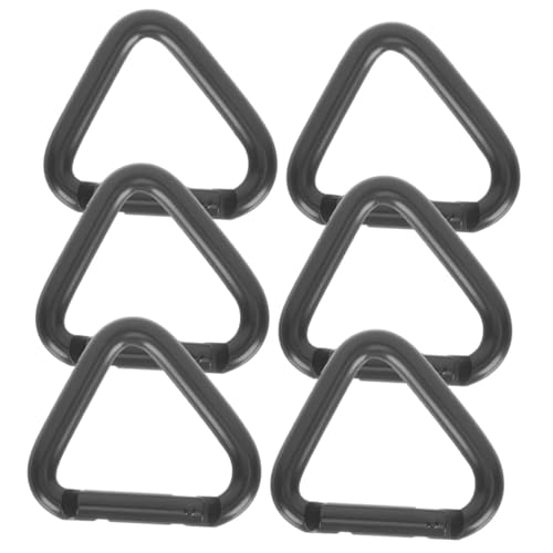 MUELODSIC 6個 三角形カラビナ アルミ製軽量登山掛け具 スプリングロック式耐摩耗性アウトドア用小型バックル キーホルダーやタープ固定に