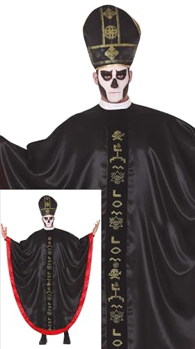 Costume de Cardenal Satánico Fiestas Guirca avec tunique et chapeau pour homme