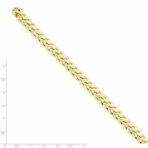 14k Yellow Gold 8.6mm Hand Link Bracelet 8 Inch Chain Fancy H Fine Jewelry For Women Gifts For Her 14k Yellow Gold 8.6mm Hand Link Bracelet 8 Inch Chain Fancy H Fine Jewelry For Women Gifts For Her - Image 7