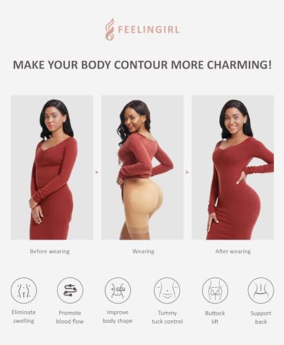 Image of FeelinGirl Fajas Colombianas Shapewear for Women Tummy Control BBL Stage 2 Post Surgery Compression Body Shaper