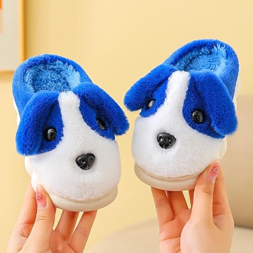 Boys Girls Cute Cartoon Dog Fuzzy Slippers Closed Toe Non-Slip Slipper Indoor Fall Winter Warm Soft Comfy Shoes3