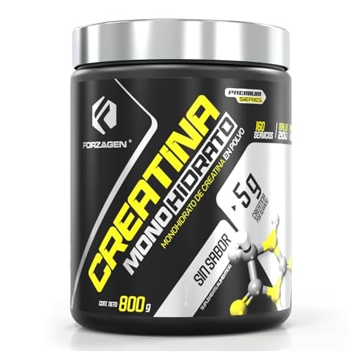 FORZAGEN | Creatina Monohidrato | 100% Monohidrato de Creatina | 800 g | 160 Servicios x Envase | Sin Sabor | 5 g de Proteína por Servicio | Sin Azúcar Añadida | Incrementa Fuerza y Rendimiento para Entrenamientos | Facilita la Recuperación | Bebida Pre-Entrenamiento | Fácil y Rápida Preparación | Suplemento Gym