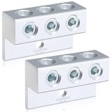 Blulu デュアルアルミニウム接地ラグ2個 デュアル定格ダブルワイヤーバレルアルミニウム機械ラグ(350 Mcm-6awg)