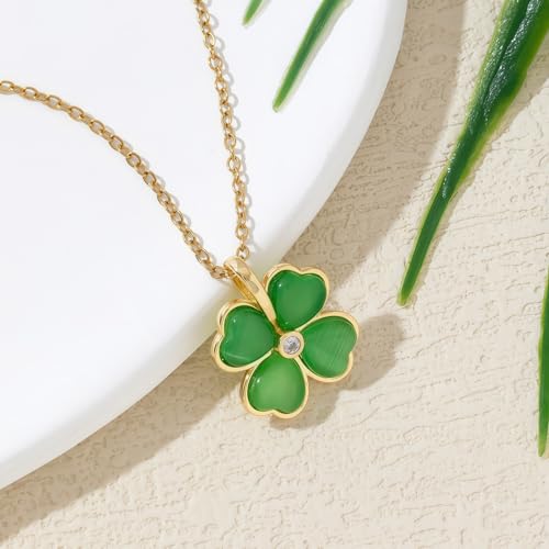 Collier trèfle vert femme idée cadeau idéal avec son pendentif - 3
