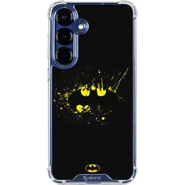 Skinit Clear Phone Case Compatible with Galaxy S25 - Officially Licensed DC Comics Batman Logo Yellow Splash Design