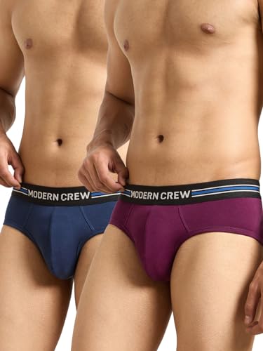 Image of Modern Crew CoolSense Cotton Briefs for Men| Super Combed Cotton with Stretch, Stay 3 Degrees Cool & Fresh, Anti-Bacterial| Microfiber Waistband
