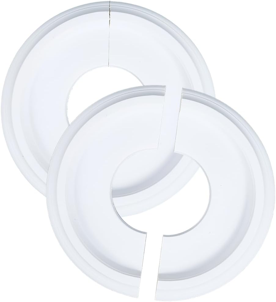 CREATCABIN 2 Kits Split Ceiling Medallion Molded Ceiling Fan Medallion Decorative White Round Home Lighting Covers Ceiling Medallion Chandeliers Base for Canopies Light Fixtures 10Inch ODx4Inch ID