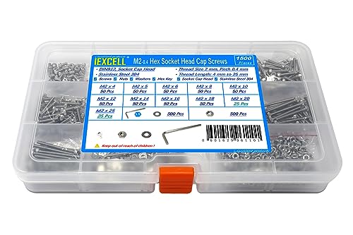 Iexcell M2 Edelstahl Innensechskantschrauben Set 1500 Teile