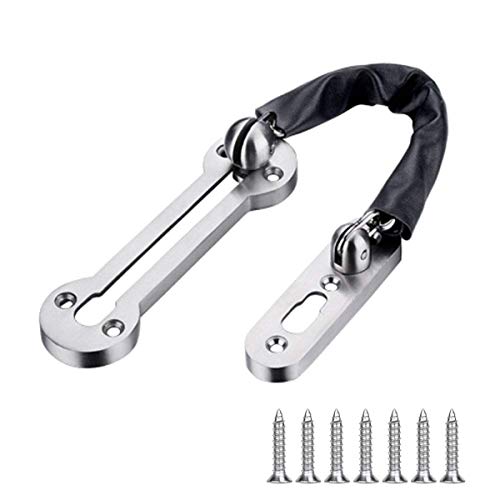 Preisvergleich Produktbild Türkette, YMWALK Edelstahl-Haustür-Sicherheitskette, Hochleistungs-Sicherheitstürverriege... mit Schrauben für alle Arten von Innentüren verriegeln (Kettenlänge: 18,6 cm / 7,3 Zoll)