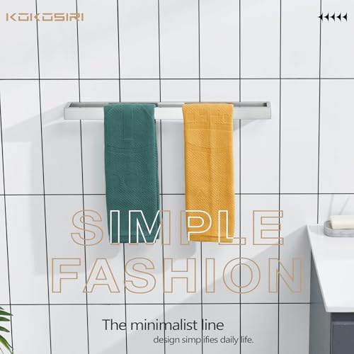 Image of KOKOSIRI Towel Bar Brushed Nickel Bath Towel Hanger Holder 20-Inch Kitchen Rack Stainless Steel for Bathroom Hardware Wall Mount, 1 Pack B4008BR-L20