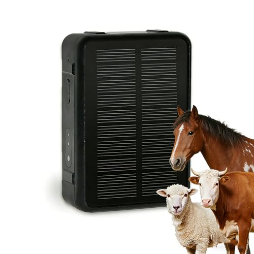 Mavdecll Localizador Animal Solar, Dispositivo localizador GPS para Animales Grandes, 9000mAh/seguimiento en Tiempo Real/Impermeable IP67/función antirrobo, Ideal para Ganado Vacuno, ovejas