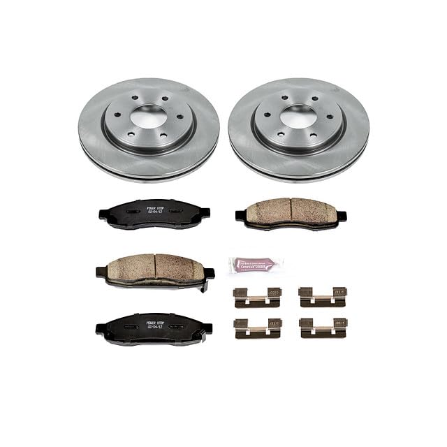 Image of PowerStop Front Brake Kit for Infiniti QX56 2005-07 |Nissan Armada 2005-06 |TITAN 2005-07 - Z17 Ceramic Brake Pads & Disc Rotors Replacement, KOE211