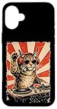 Carcasa para iPhone 16 Plus DJ Luchs - Mesa de Mezclas con Auriculares, diseño Retro Vintage