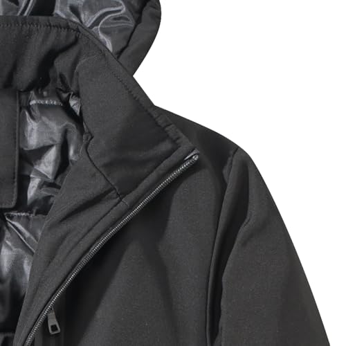 TONY BACKER Giacca Uomo Invernale Softshell Impermeabile Antivento con Cappuccio Staccabile, Giubbotto Cappotto Casual Trekking 3510