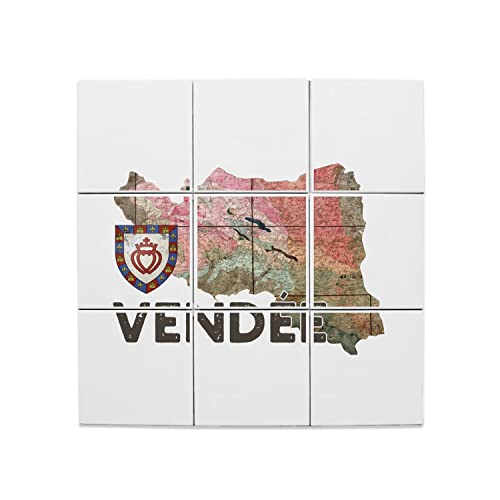 Carreaux céramique 15x15 cm carte ancienne Vendée 85 décor mural La Roche-sur-Yon