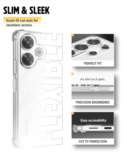 Image of WOW IMAGINE Clear Back Cover Case for Mi Redmi 13 5G | Poco M6 Plus 5G | Shockproof Soft TPU Case | Cushioned Edges for Ultimate Protection Back Cover Case - Transparent
