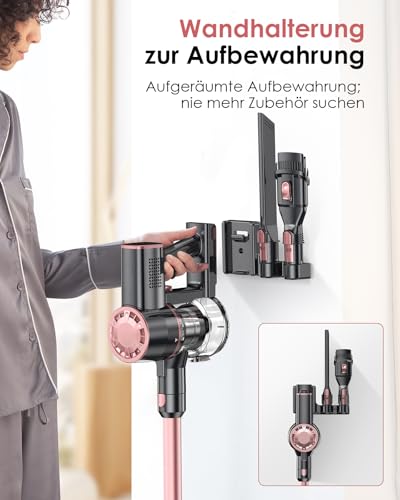 Vexilar Akku Staubsauger 45000Pa/ 50Mins/ 450W, 6-in-1 Staubsauger Kabellos Selbststehend, Akkustaubsauger mit LED Touchscreen, Klein und Leicht für Hartböden Teppiche Tierhaare