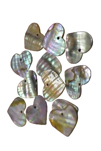 24 PCS Heart Abalone Shell Blank 25MM #T-2195 Fast Free Supply