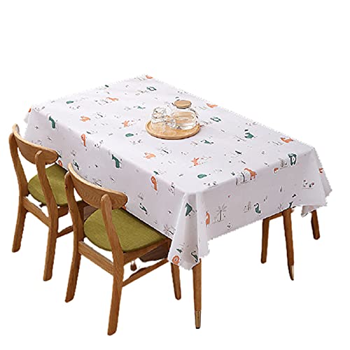 Ganghuo Wasserfeste und ölbeständige Tischdecke mit einfachem, süßem Cartoon-Muster, PEVA, waschfrei, Heimeinrichtung für Stehtisch Cover