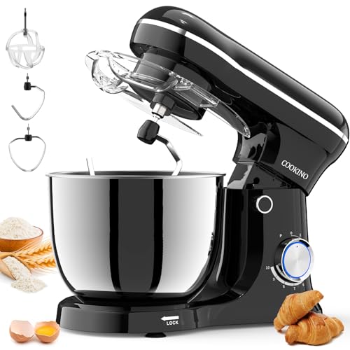 Electric-Stand-Mixer10-Speeds-Tilt-Head-Food-Mixer-3-IN-1-Kitchen-Mixer-for-Daily-Cooks-with-6-QT-BowlDough-Hook-Beater-Whisk-Onyx-Black