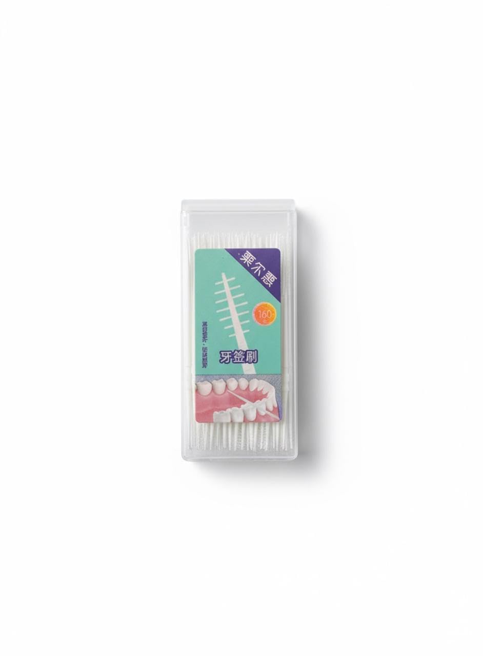 Sehaj Global Dental Floss Picks Set, 160 Count Interdental Brushes, Disposable Oral Care Tools with Storage Case, Mint White-image-6