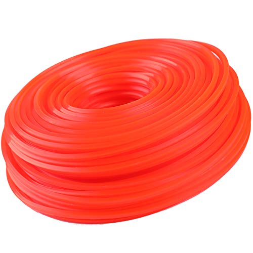 Queenbox String Trimmer Lines, Nylon Grass Trimmer Wire Rope Orange Mowing Wire Lawn Mower Brush Cutter for Weed Lawn Grass Yard,2.7mm*80m Square
