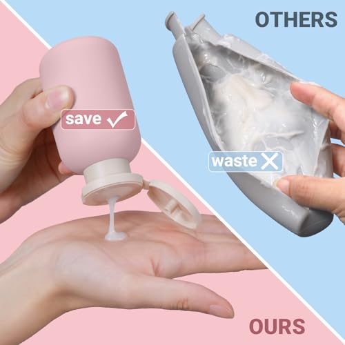 Image of ASEVAT 3.4 oz Plastic Squeeze Bottle for Lotion, Plastic Empty Shampoo Conditioner Container, Plastic Travel Size Toiletries Bottles for Shampoo, Lotion, Cream and Liquids (3 Pcs)