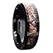 Queenwish 6mm /8mm Black Tungsten Camo Wedding Rings for Men & Women Hunting Camouflage Inlay Engagement Couples Jewelry Band Beveled Edges Comfort Fit