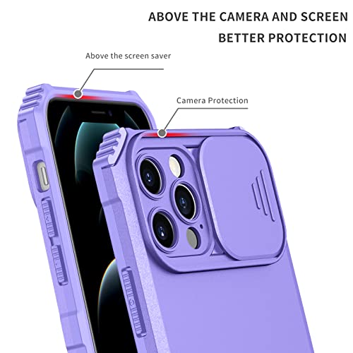 Funda para iPhone 12 Pro militar a prueba de golpes protectora morada con soporte 3