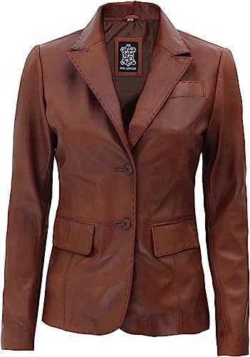 Decrum Womens Leather Jacket - Real Lambskin Leather Blazer Jackets For Women3