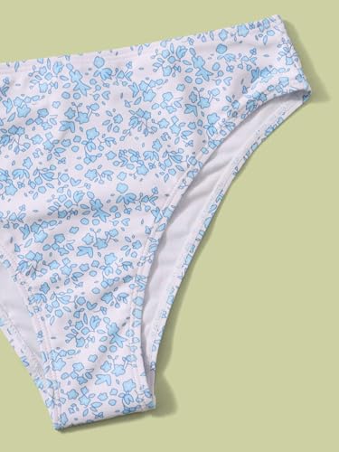 Image of QJQ Girl's 2 Piece Swimsuits Disty Floral Ring Linked Bathing Suit Cute Bikini Sets