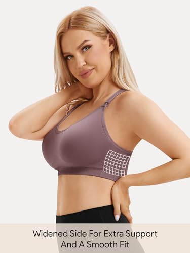 Angelhood Nursing Bras for Breastfeeding, Seamless Nursing Sports Bra Support Yoga Maternity Bras Pregnancy Sleep Bralette3