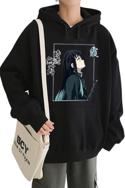 COMIC STREET Funny Hoodie Demon Slayer Women’s Hoodies Oversized Sweatshirt Harajuku Anime Muichiro Tokito Printed Hoodie Girls Pullover