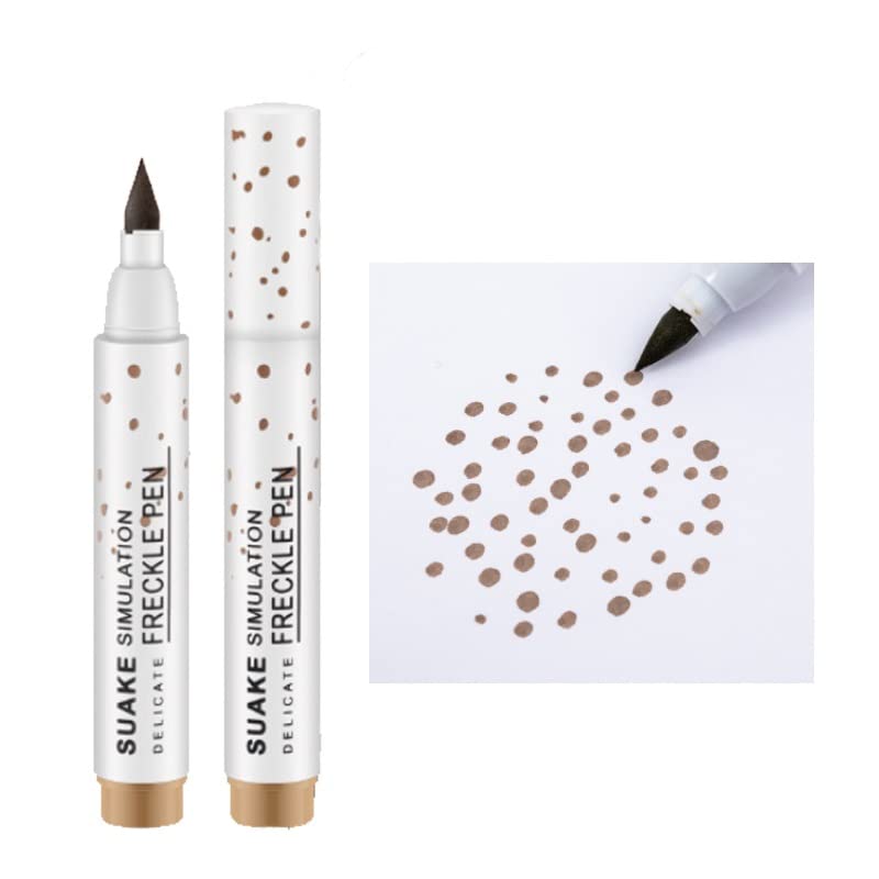Lápiz de pecas falsas de color marrón natural realista para un aspecto de larga duración, bolígrafo de puntos, maquillaje resistente al agua y