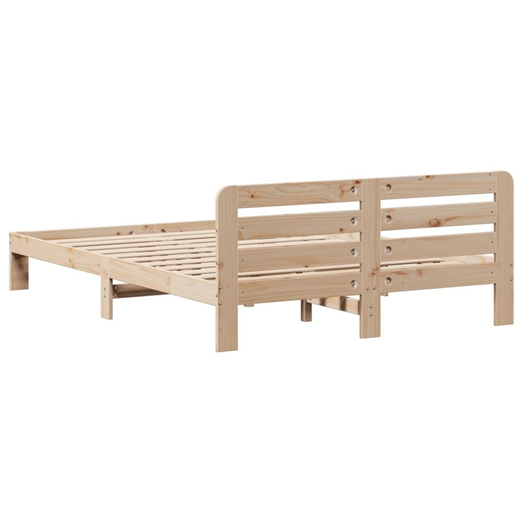 vidaXL Letto in Legno Massello di Pino 160x200 cm, Telaio con Giroletto, Mobili per Camera da Letto
