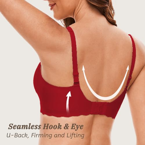 Image of Deep V Petal Bras for Women No Underwire Soft Wireless Bras Comfort Seamless Bralettes with Extender
