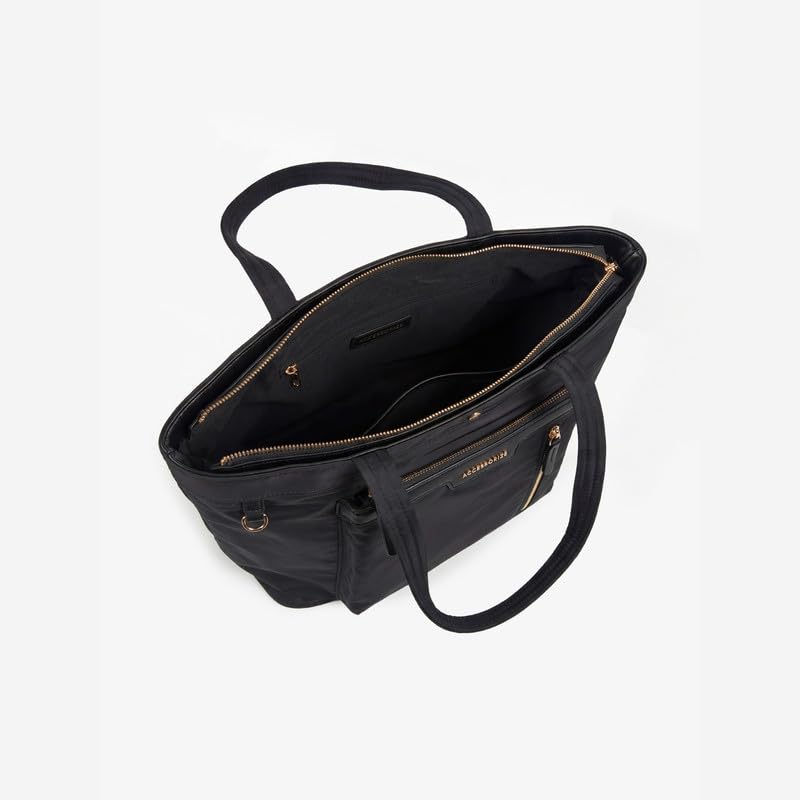 Image of Accessorize London Women's Black Siona Multi-Pocket Tote