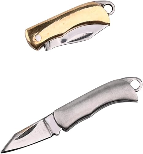 2 cuchillos pequeños para abrir paquetes, EDC pequeños de 1.1 pulgadas para colgar en un llavero, herramienta portátil ultraligera de 0.22 onzas