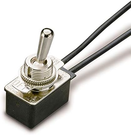 Gardner Bender GSW-18 Heavy-Duty Electrical Toggle Switch, SPST, ON-OFF, 8 A/125 V, 6 inch Wire Terminal,Silver,(SPST) - ⅓ HP/125 V AC, 10 A/125 V AC