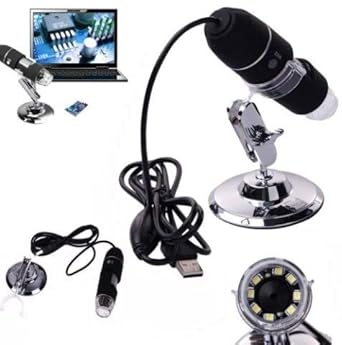 Asier 1000x 2MP 8 LED USB Portable Digital Microscope / Dermascope / Endoscope Zoom Camera Magnifier +Stand (Windows 8 - 1000x)