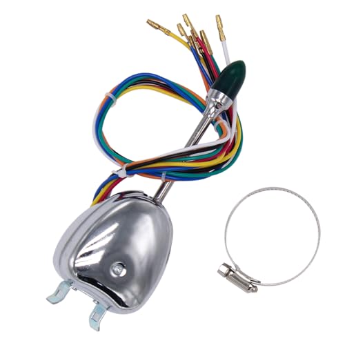Tiny Force Universal 12V Chrome Steering Column Turn Signal Switch Kit Compatible with Chevy Ford Buick GM Pickup Vintage Car Street Hot Rod Truck 1937-1959