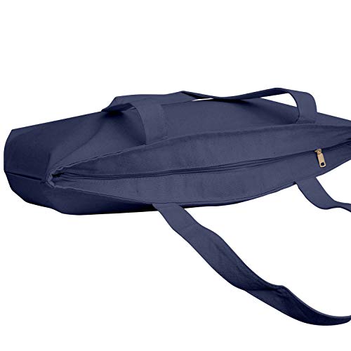 (6 Pack) Set of 6 Heavy Canvas Large Tote Bag with Zippered Closure (Navy)4