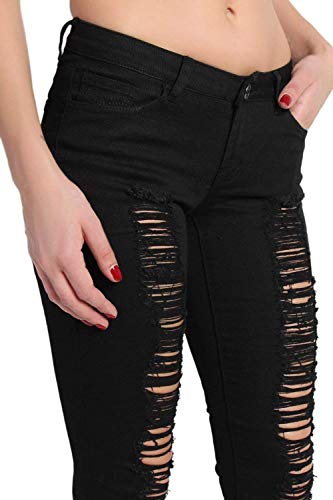 Jack David/Pasion/U.W.D Womens Distressed Denim Jeans Ripped Blue Skinny Destroy Stretch Jean Pants4