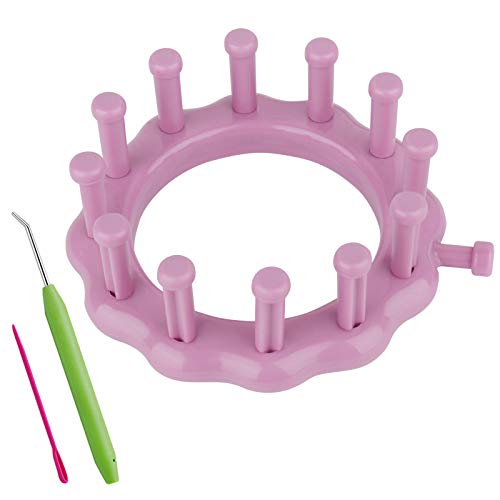 Coopay Sock Loom Kit Knitting, Round Knitting Board Looms with Loom Pick Tool and Needle, Creativity for Kids Small Knitting Loom Kit - Perfect for Sock, Hat, Leg & Arm Warmers, Scarf & More (Purple)