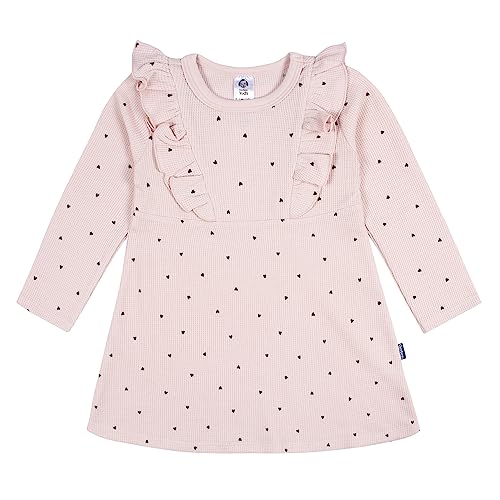 Image of Gerber Baby Girls' Toddler Long Sleeve Dress with Ruffle Detail