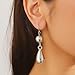 Gold Chunky Teardrop Dangle Earrings for Women Fashion Round Beads Waterdrop Dangling Earring Vintage 70s 80s Statement Jewelry Hip Hop Accessories (Silver)