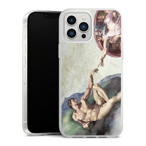 Coque silicone iPhone 13 Pro Max premium motif peinture Michel-Ange